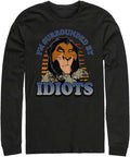 Disney Men's Lion King Idiots Tops Long Sleeve Tee Shirt T-Shirt | Aesthetic Streetwear