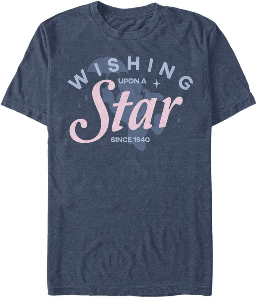 Disney Pinocchio Wishing On A Star Men's Tops Short Sleeve Tee Shirt, Navy Blue Heather, 4X-Large Big Tall T-Shirt | ...