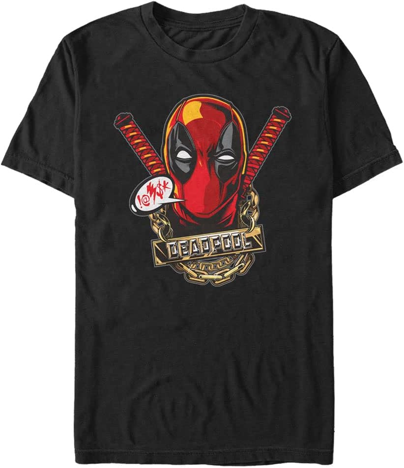 Marvel Big & Tall Deadpool Gold Plated Men's Tops Short Sleeve Tee Shirt T-Shirt | US Viral Style