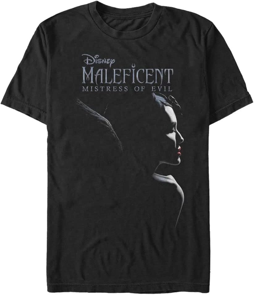 Disney Big & Tall Maleficent Logo Lockup Men's Tops Short Sleeve Tee Shirt T-Shirt | Premium Quality