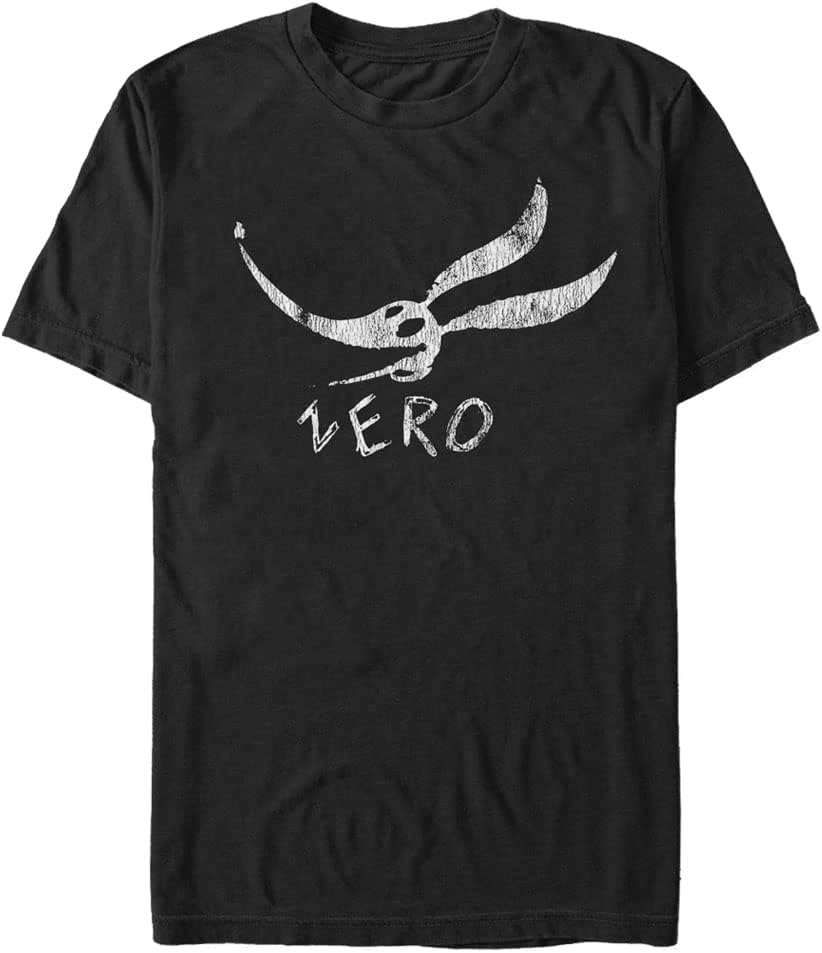 Disney Big & Tall The Nightmare Before Christmas Zero Face Men's Tops Short Sleeve Tee Shirt T-Shirt | Premium Quality