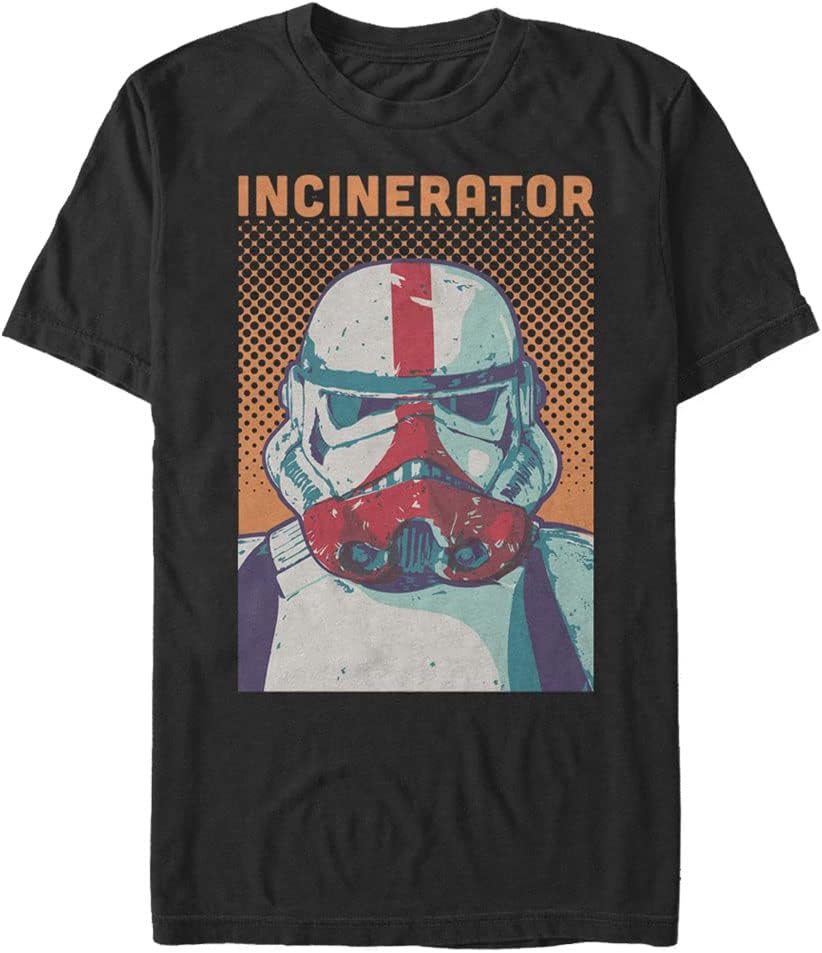 STAR WARS Mandalorian Halftone Incinerator Men's Tops Short Sleeve Tee Shirt T-Shirt | Aesthetic Streetwear