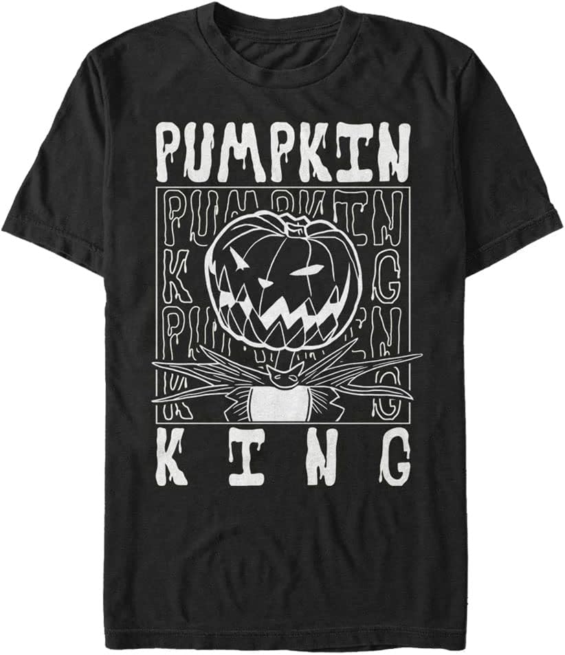 Disney Big & Tall The Nightmare Before Christmas Pumpkin King Men's Tops Short Sleeve Tee Shirt T-Shirt | Best Seller