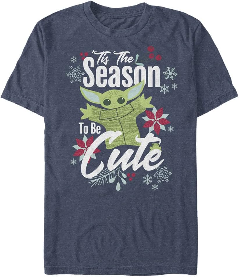 STAR WARS Big & Tall Mandalorian Cute Season Men's Tops Short Sleeve Tee Shirt T-Shirt | Aesthetic Streetwear