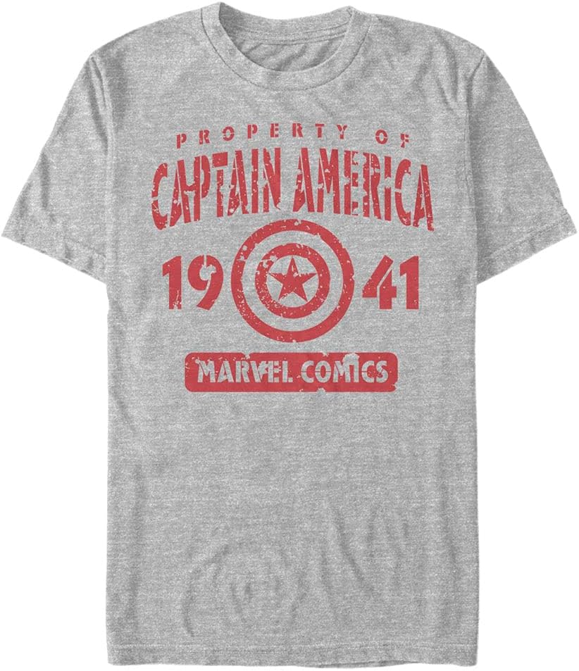 Marvel Big & Tall Classic Captains Property Men's Tops Short Sleeve Tee Shirt, Athletic Heather, 3X-Large T-Shirt | U...