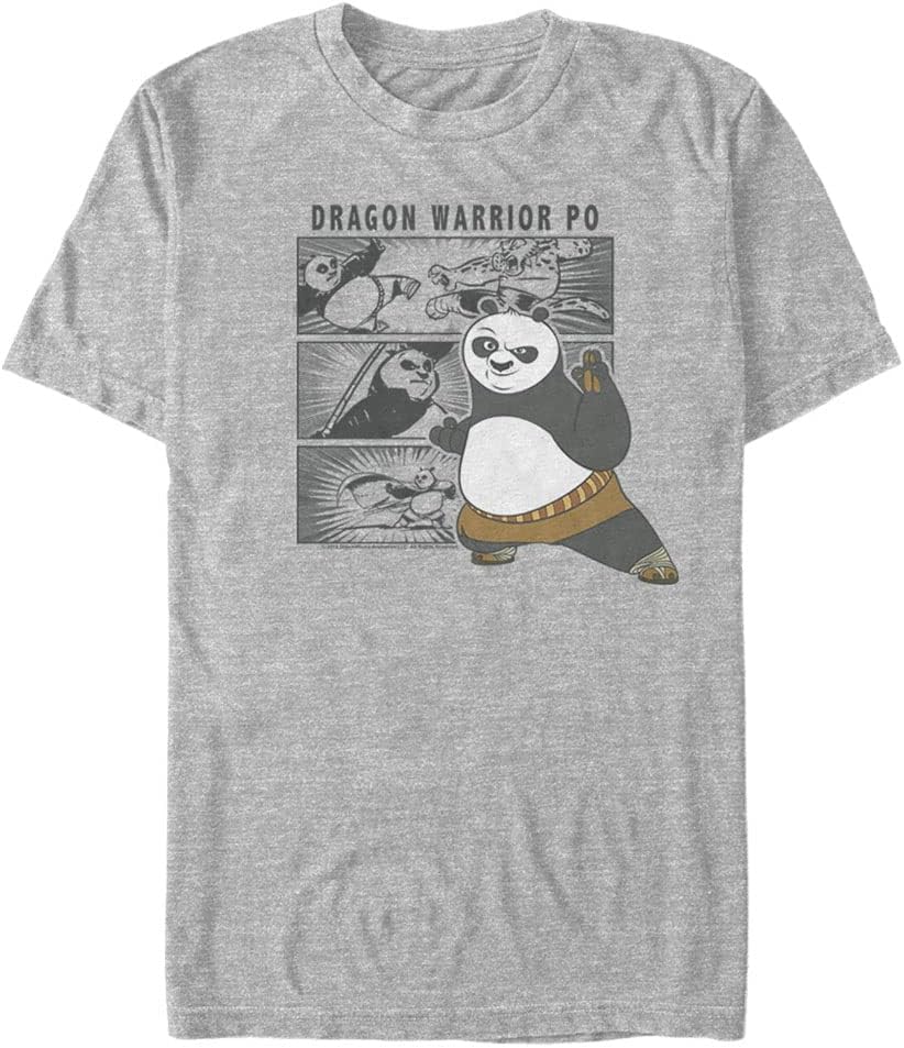 Fifth Sun Big & Tall Kung Fu Panda Panel Stack Men's Tops Short Sleeve Tee Shirt T-Shirt | Premium Quality
