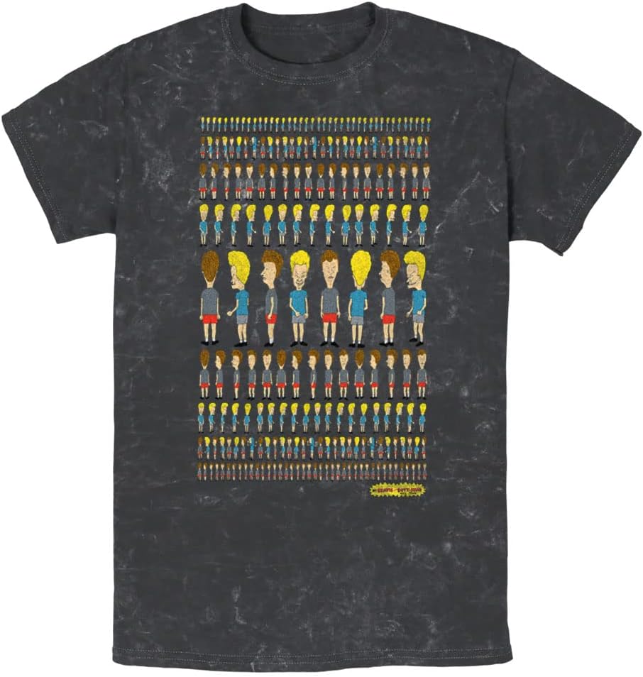 Beavis and Butt-Head MTV-Beavis and Butthead Patterns Rule Young Men's Short Sleeve Tee Shirt T-Shirt | Trending 2025