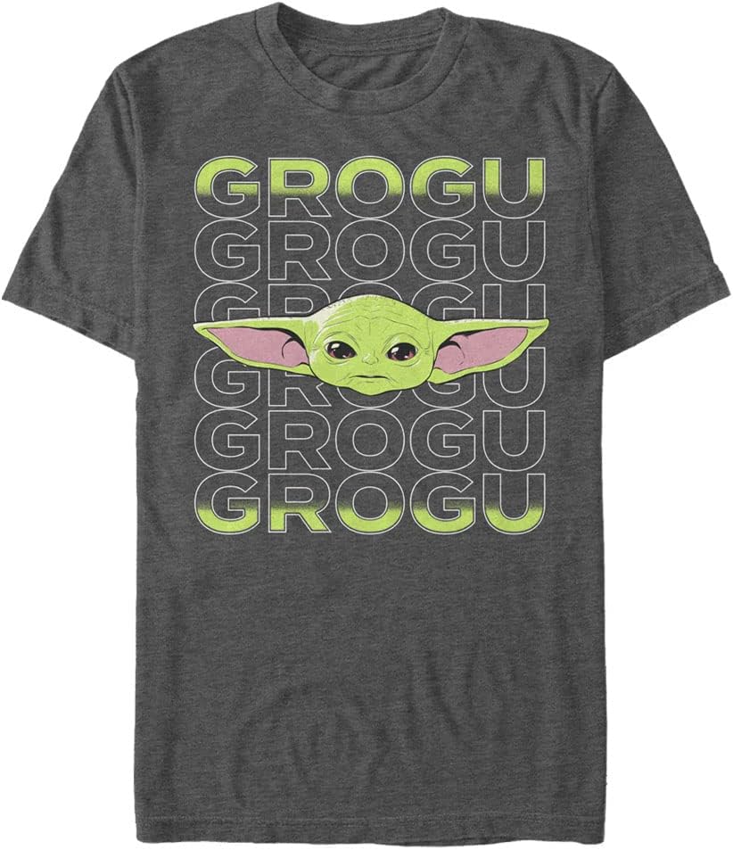 STAR WARS Tall Mandalorian Grogu Big Face Men's Tops Short Sleeve Tee Shirt T-Shirt | Aesthetic Streetwear