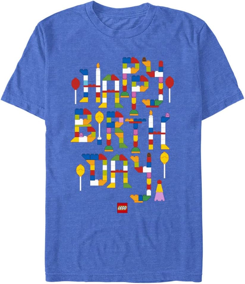 Fifth Sun Lego Iconic Build Birthday Young Men's Short Sleeve Tee Shirt T-Shirt | Aesthetic Streetwear