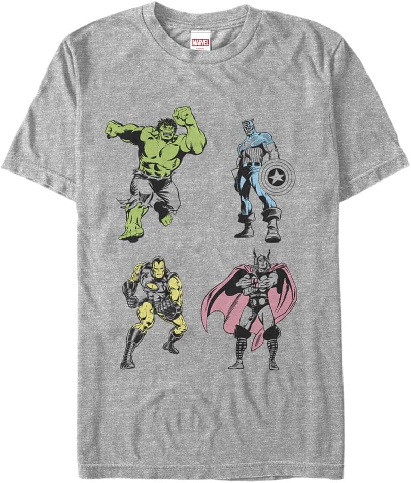 Marvel Big & Tall Classic Neon Pop Avengers Men's Tops Short Sleeve Tee Shirt T-Shirt | Best Seller