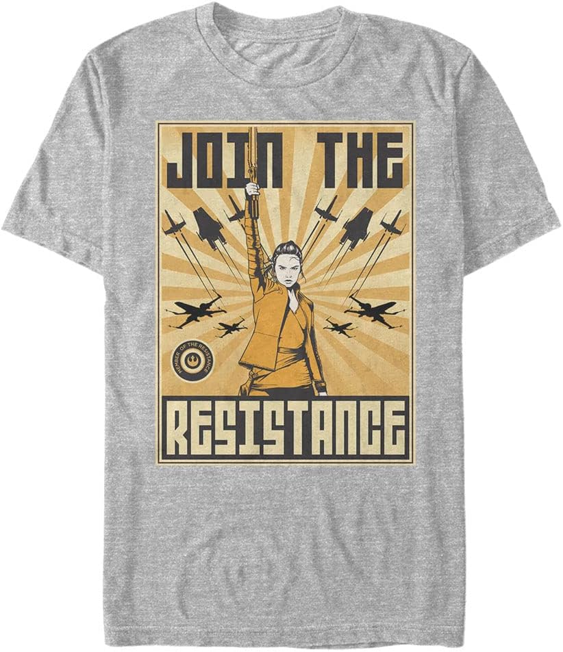 STAR WARS Big & Tall Last Jedi Resist Raised Fist Men's Tops Short Sleeve Tee Shirt T-Shirt | US Viral Style