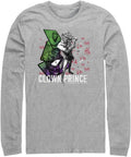 Warner Brothers Big & Tall Batman Joker Clown Prince Men's Tops Long Sleeve Tee Shirt, Athletic Heather, Large T-Shir...