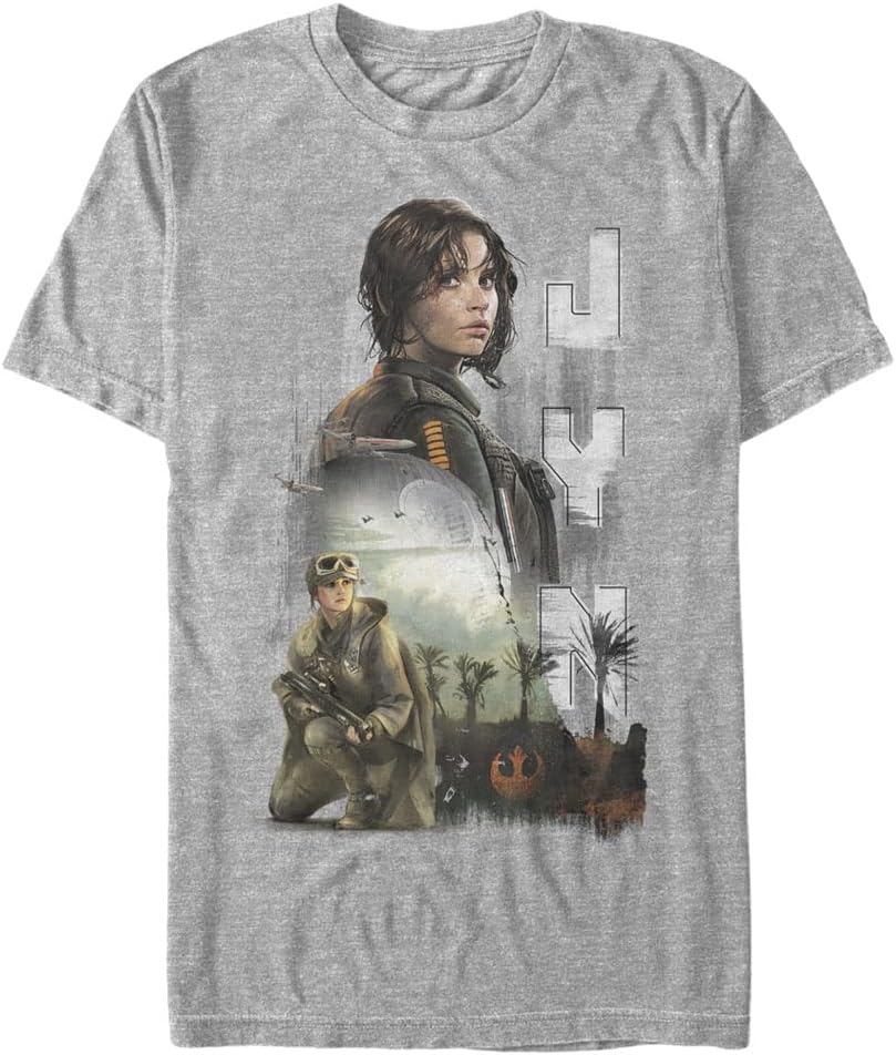 STAR WARS Big & Tall Rogue One Jyn Progress Men's Tops Short Sleeve Tee Shirt T-Shirt | Best Seller