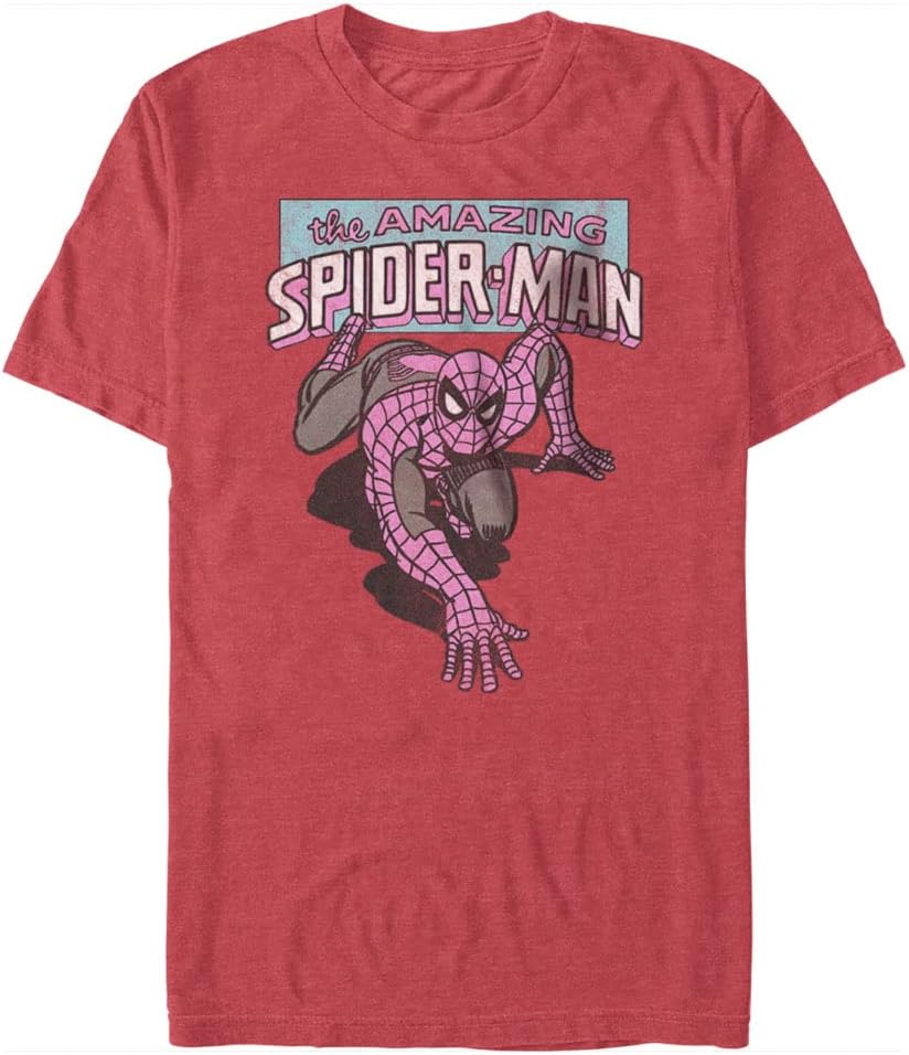 Marvel Mens Comics Retro Classic Amazing Spidey Young Men's Short Sleeve Tee ShirtT-Shirt T-Shirt | US Viral Style