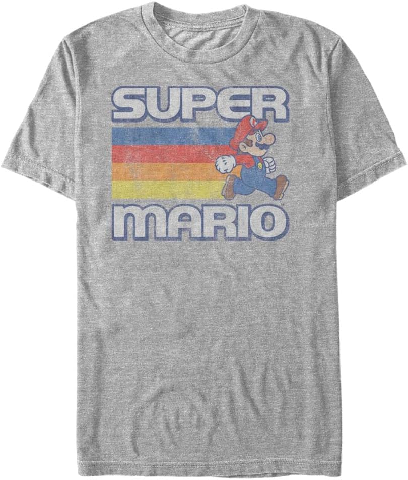 Nintendo Men's Super Mario Running Retro Stripe Apparel | Trending 2025