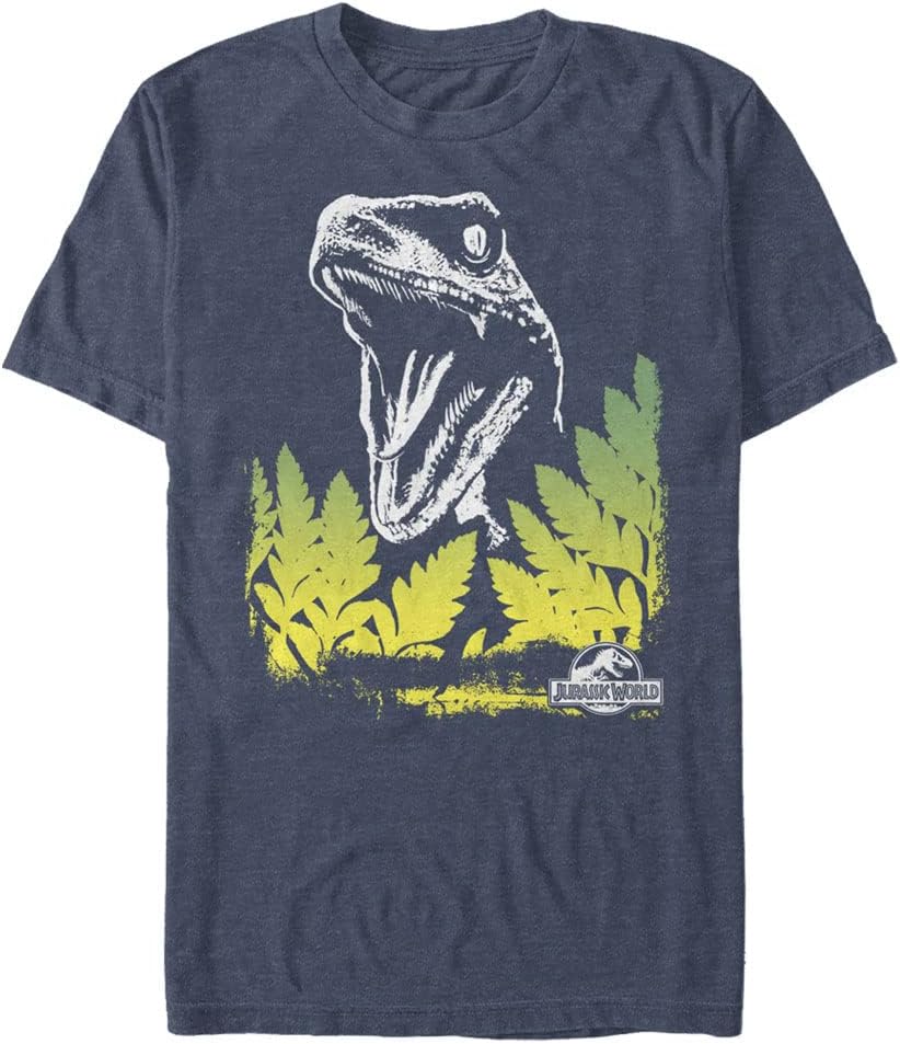 Jurassic Park Big & Tall Jurassic World Surprise Raptor Men's Short Sleeve Tee Shirt, Navy Blue Heather, 3X-Large T-S...