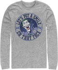 DC Comics Big & Tall Batman Joker Smile Stamp Men's Tops Long Sleeve Tee Shirt T-Shirt | Best Seller