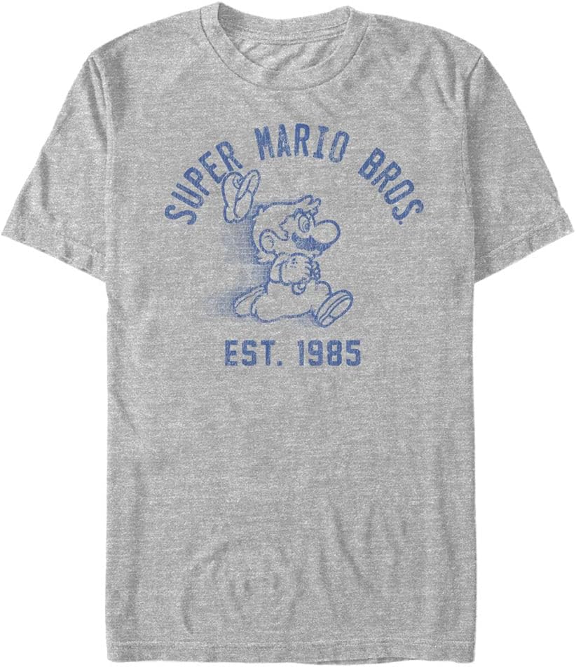Nintendo Big & Tall Magic Mario Men's Tops Short Sleeve Tee Shirt, Athletic Heather, 4X-Large Tall T-Shirt | Trending...