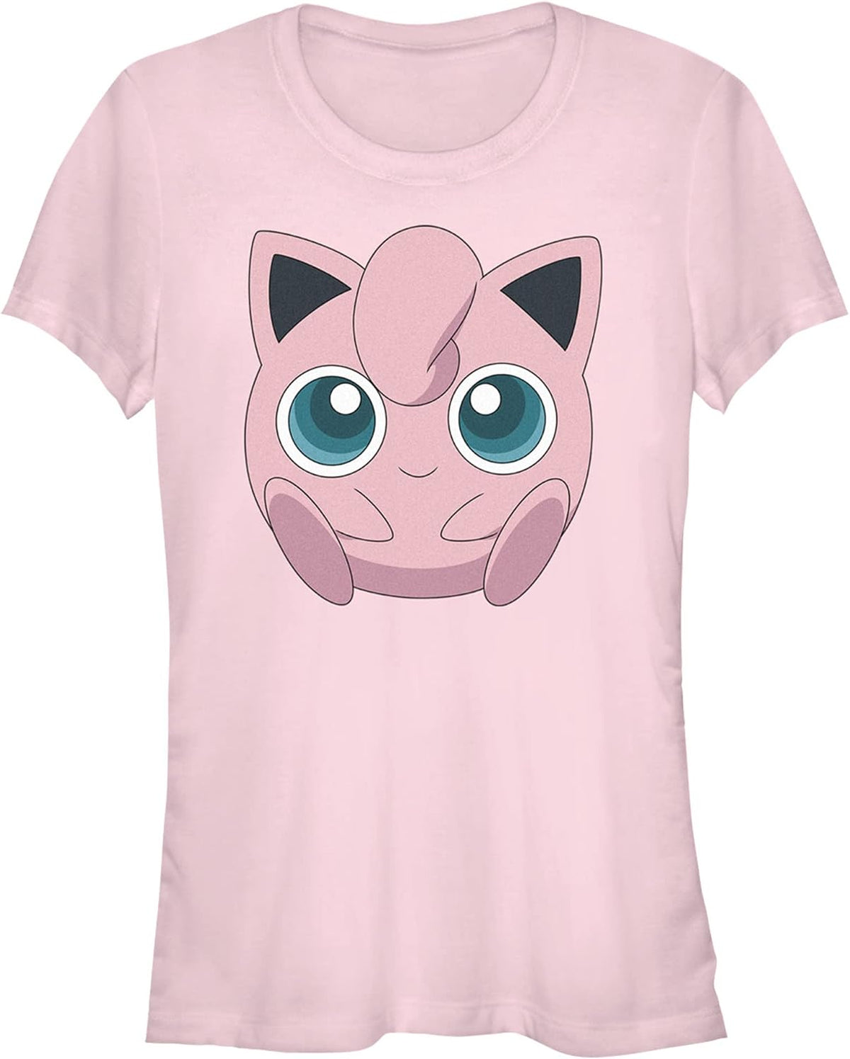 Fifth Sun Women's Pokemon Jigglypuff Filled Face Junior's Short Sleeve Tee Shirt T-Shirt | Best Seller