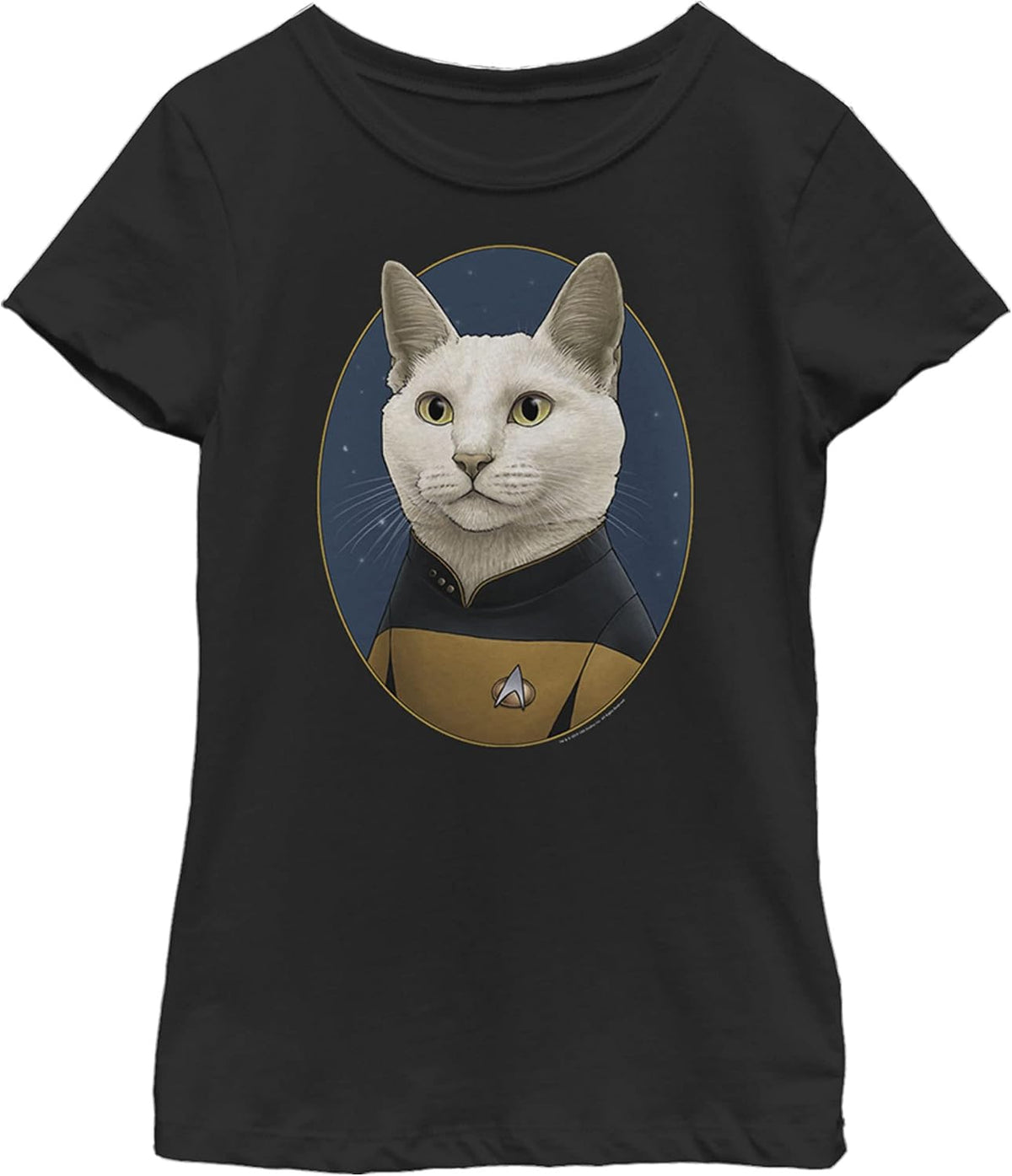 Star Trek Girl's Data Cat T-Shirt, Black, Large T-Shirt | Best Seller