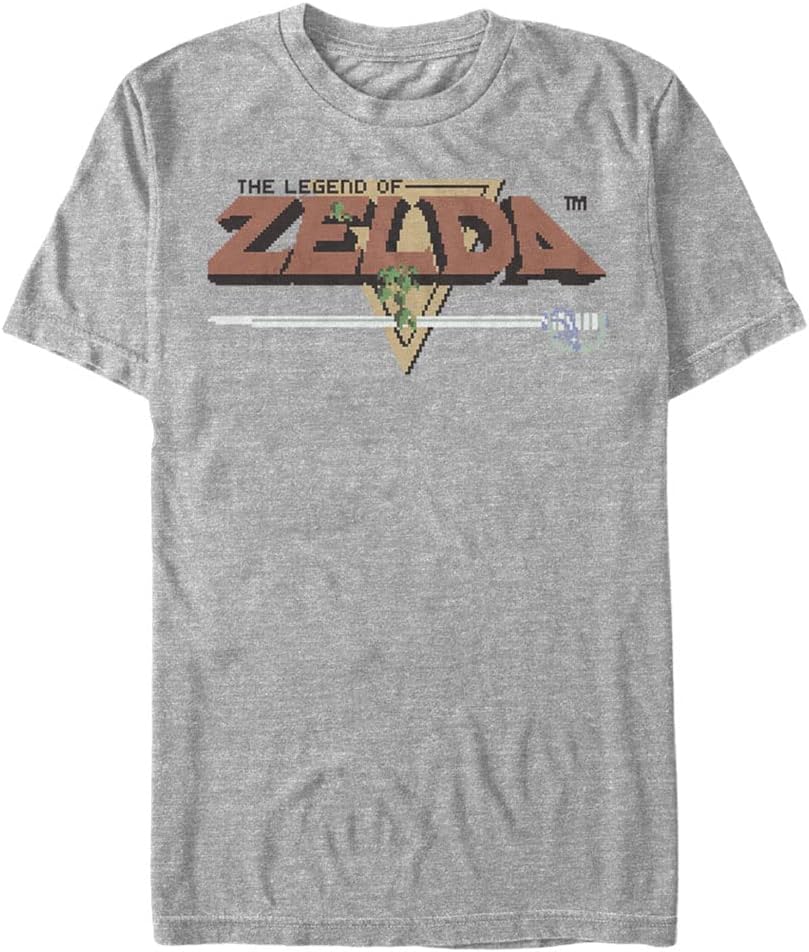 Nintendo Emblem Men's Tall Tops Short Sleeve Tee Shirt Athletic Heather T-Shirt | Premium Quality