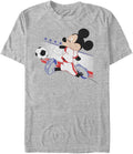Disney Classic Mickey France Kick Men's Tops Short Sleeve Tee Shirt T-Shirt | Best Seller