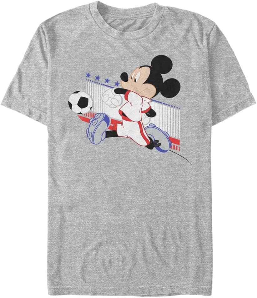 Disney Classic Mickey France Kick Men's Tops Short Sleeve Tee Shirt T-Shirt | Best Seller