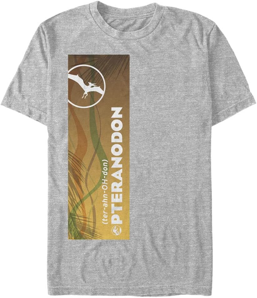 Jurassic Park Big & Tall Jurassic World Pteranodon Panel Men's Tops Short Sleeve Tee Shirt T-Shirt | Premium Quality