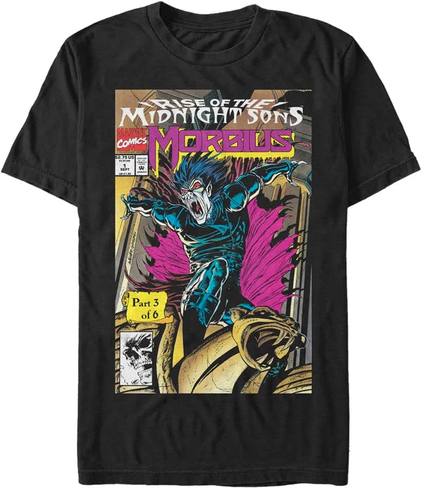 Marvel Big & Tall Classic Morbius Cover Men's Tops Short Sleeve Tee Shirt T-Shirt | US Viral Style