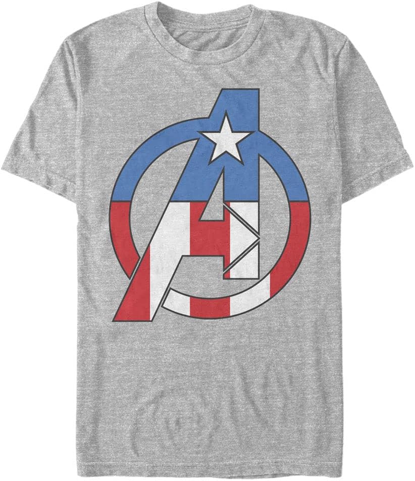 Marvel Big & Tall Classic Avenger Captian America Men's Tops Short Sleeve Tee Shirt T-Shirt | Aesthetic Streetwear