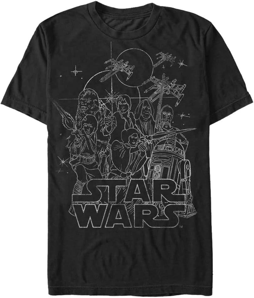 STAR WARS Hero Lines Men's Tops Short Sleeve Tee Shirt T-Shirt | Premium Quality