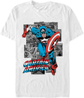 Marvel Big Classic Comic Cap Men's Tops Short Sleeve Tee Shirt, White, 3X-Large Tall T-Shirt | US Viral Style