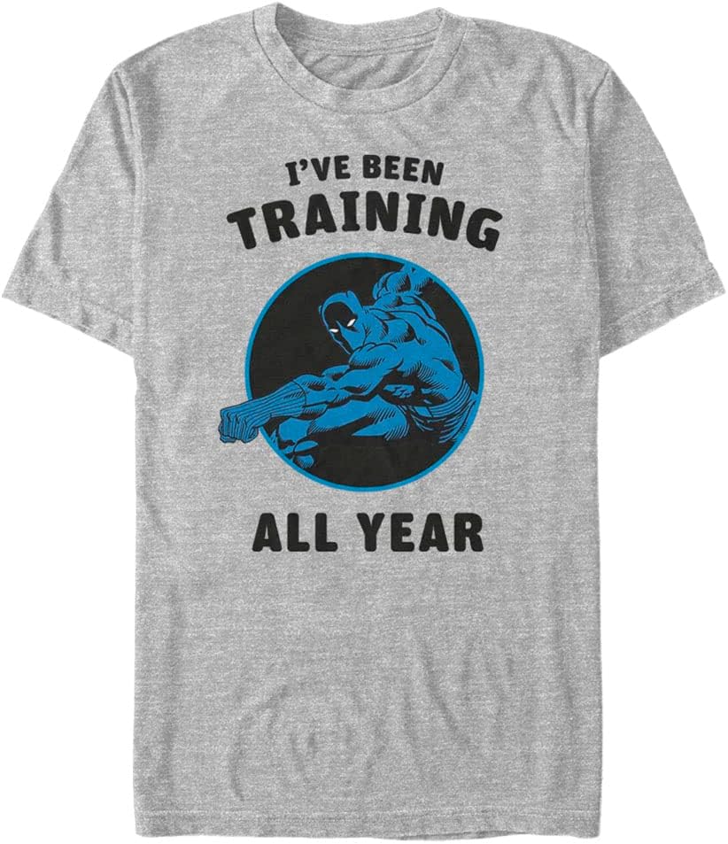 Marvel Classic Panther Year Training Men's Tops Short Sleeve Tee Shirt T-Shirt | Aesthetic Streetwear