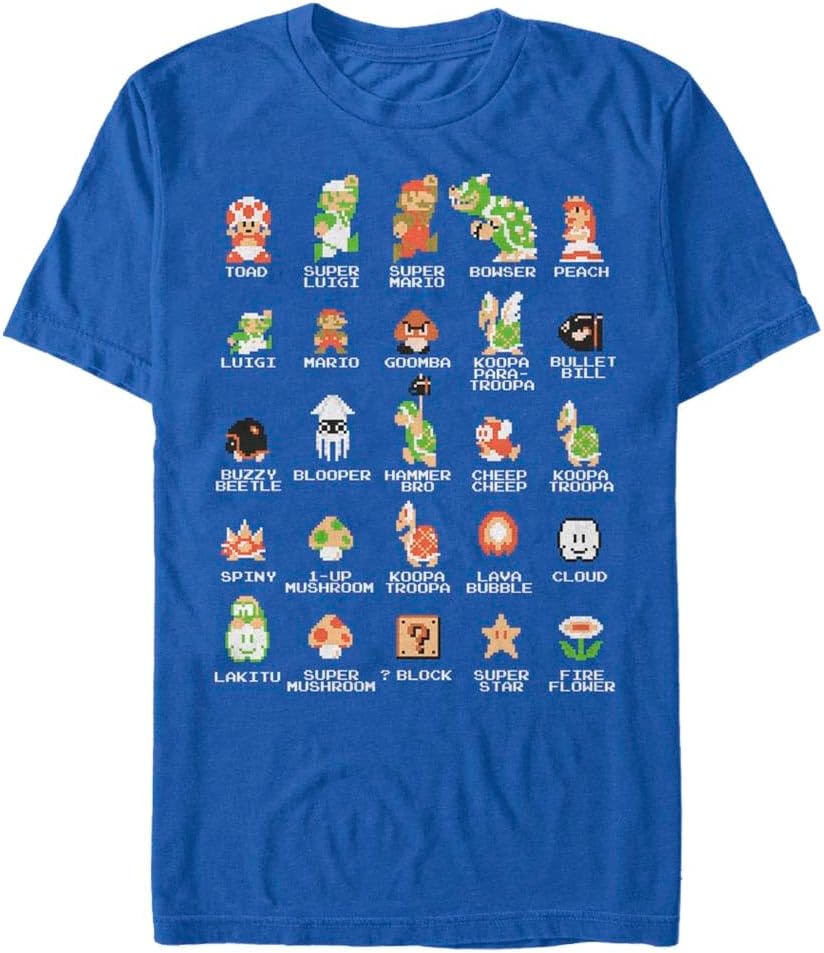Nintendo Mens Pixel Cast Apparel | Best Seller