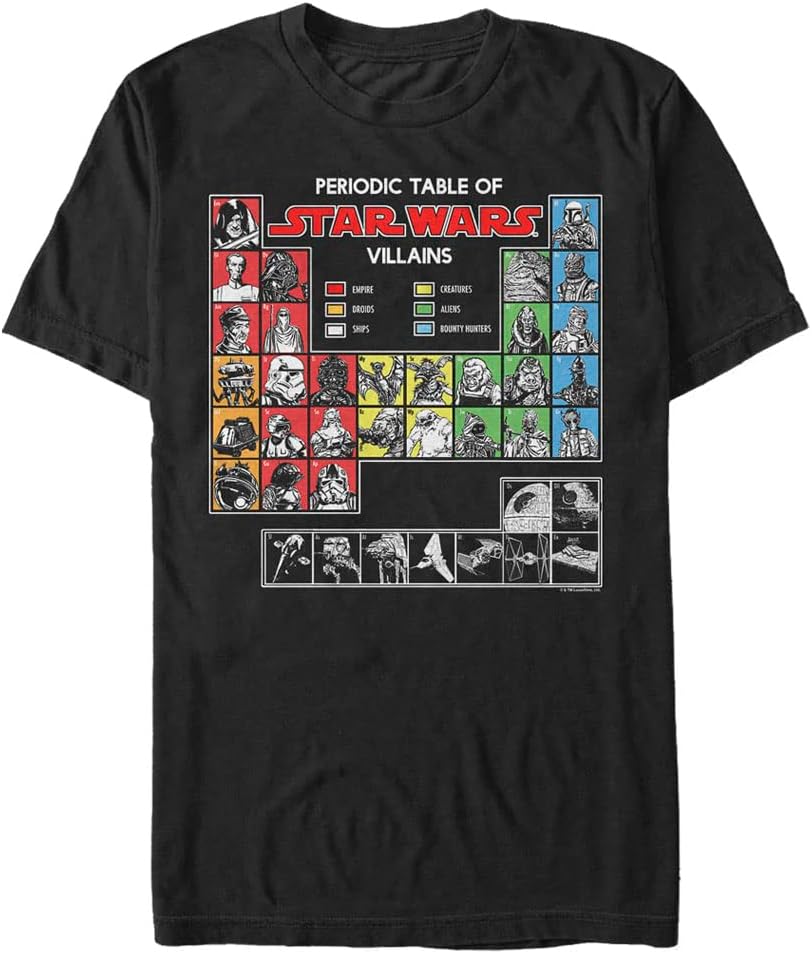 STAR WARS Elemental Baddies Men's Tops Short Sleeve Tee Shirt T-Shirt | Trending 2025