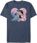 Disney Big & Tall Stitch Lilo and Valentines Kisses Men's Tops Short Sleeve Tee Shirt T-Shirt | US Viral Style