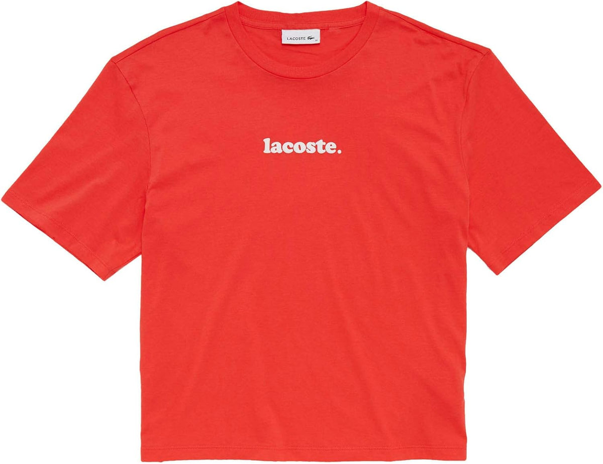 Lacoste Women's Short Sleeve Crew Neck Branded Logo T-Shirt | Best Seller