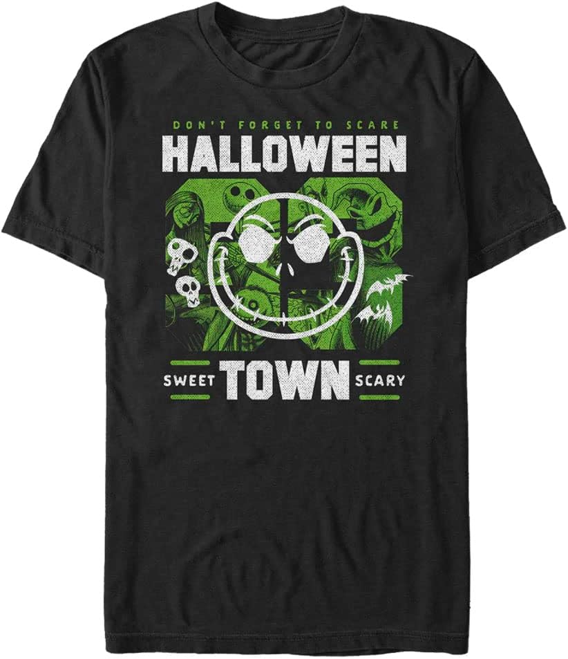 Disney Nightmare Before Christmas Halloweentown College Men's Tops Short Sleeve Tee Shirt T-Shirt | Aesthetic Streetwear