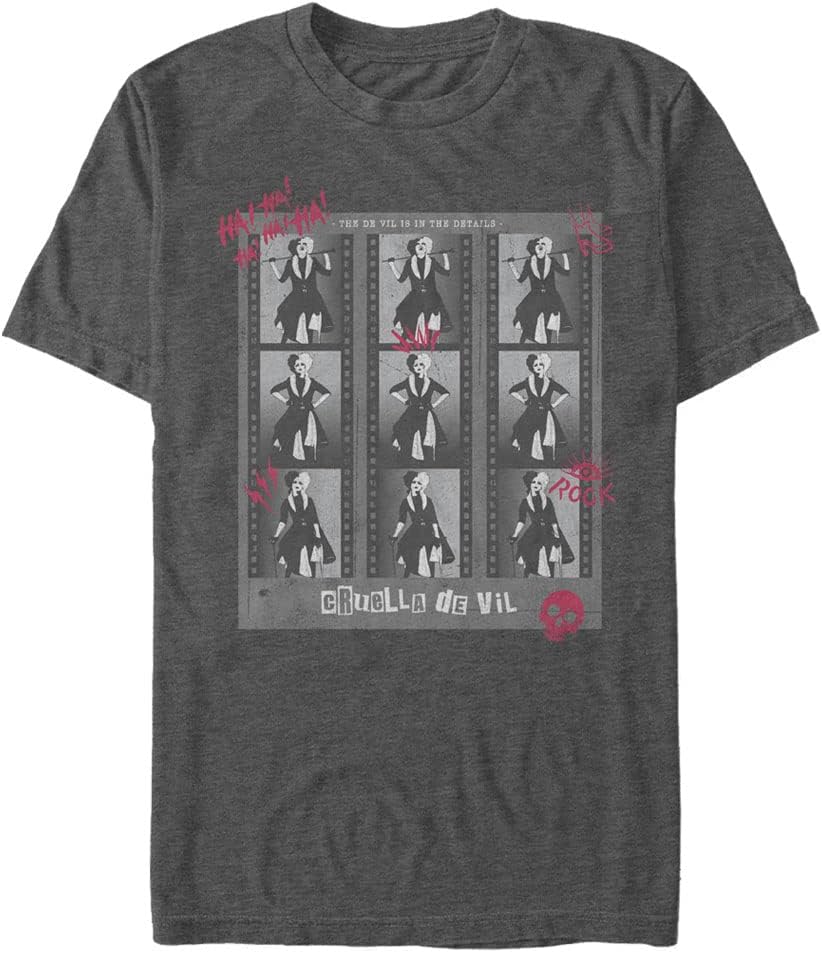 Disney Cruella Negatives Men's Tops Short Sleeve Tee Shirt T-Shirt | Premium Quality
