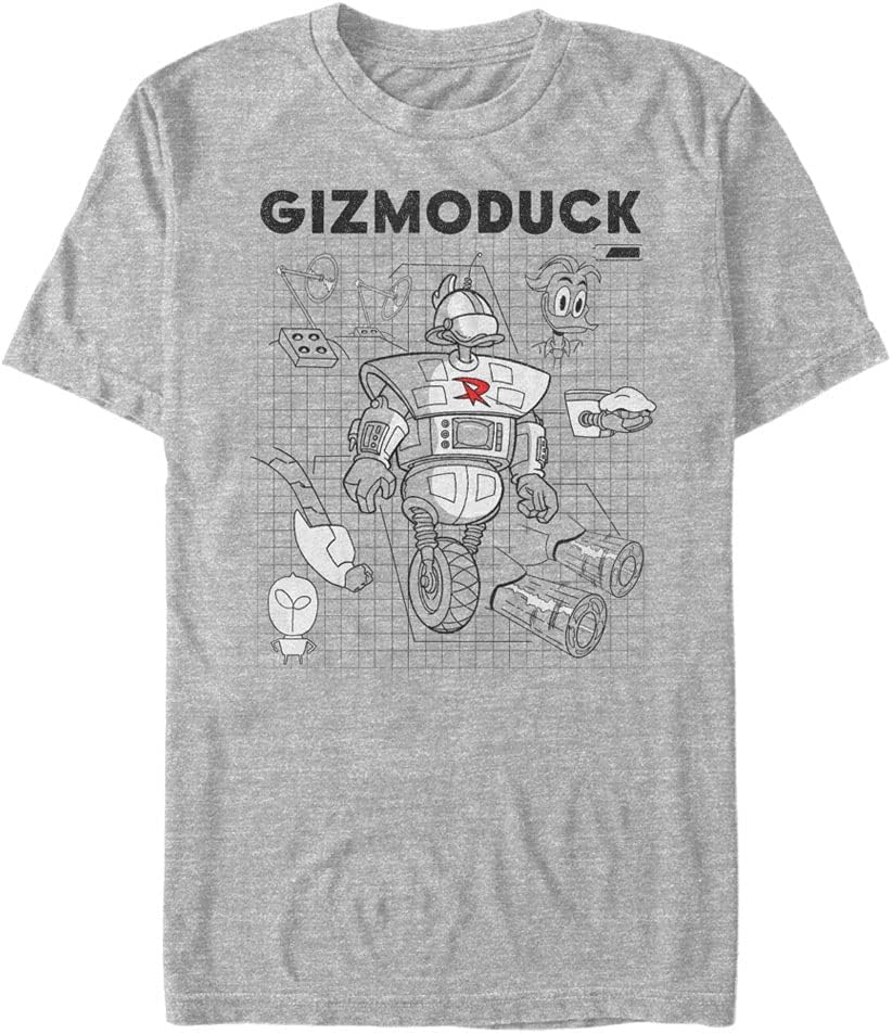 Disney Big & Tall Duck Tales Gizomoduck Schematic Men's Tops Short Sleeve Tee Shirt T-Shirt | Aesthetic Streetwear