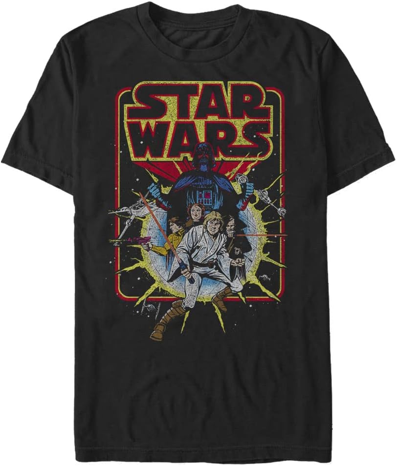 STAR WARS Old School Comic Men's Tops Short Sleeve Tee Shirt T-Shirt | Best Seller