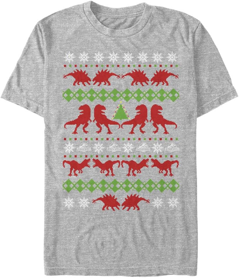 Jurassic Park Big & Tall Jurassic World Ugly Men's Short Sleeve Tee Shirt, Athletic Heather, 4X-Large T-Shirt | Aesth...