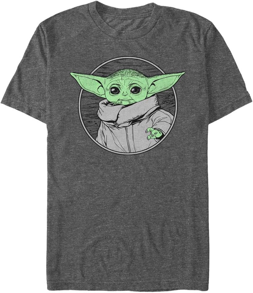 STAR WARS Big & Tall Mandalorian Baby Force Men's Tops Short Sleeve Tee Shirt T-Shirt | Aesthetic Streetwear