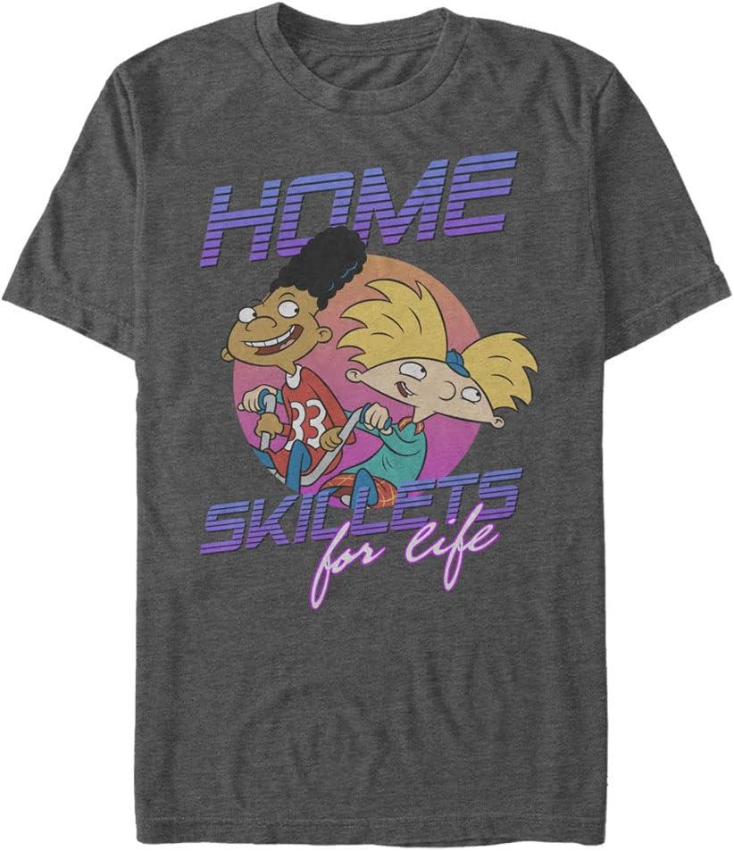 Nickelodeon Big & Tall Hey Arnold Home Skillets for Life Men's Tops Short Sleeve Tee Shirt T-Shirt | Premium Quality