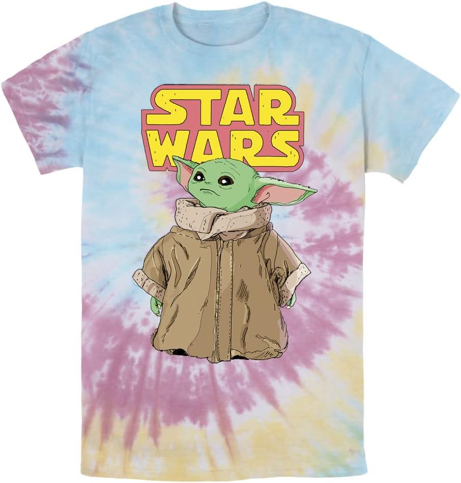 STAR WARS Mandalorian Logo Child Gaze Young Men's Short Sleeve Tee Shirt T-Shirt | US Viral Style