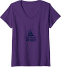Womens You Float My Boat Nautical Love Sailing V Neck Apparel Premium Print Best Seller Look