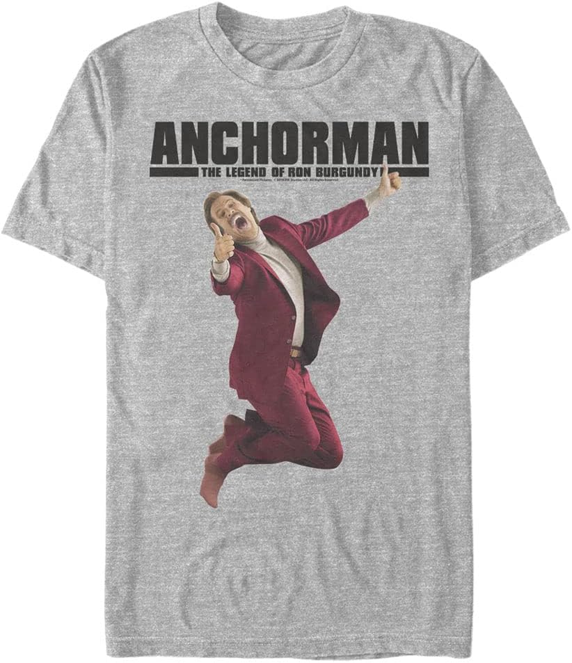 Fifth Sun Big & Tall Anchorman The Legend Burgundy Ron Jumps Men's Tops Short Sleeve Tee Shirt T-Shirt | US Viral Style