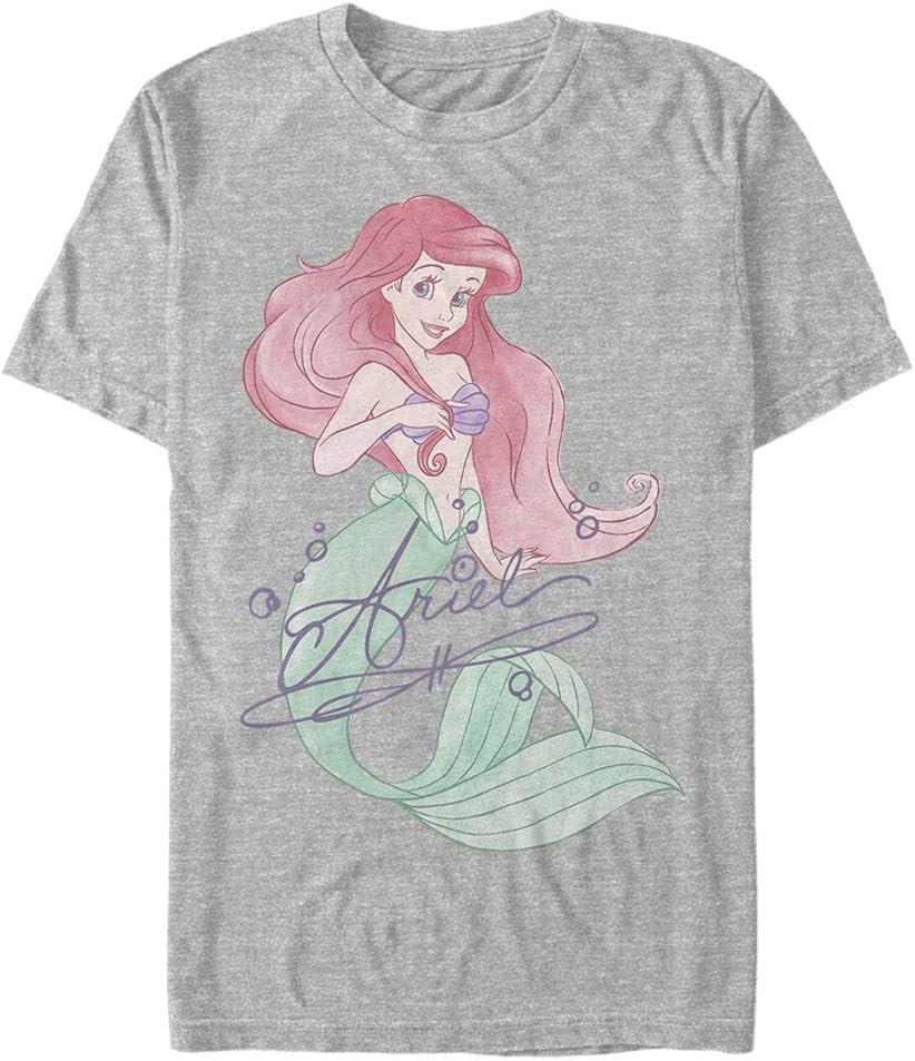 Disney Big & Tall Princesses Signed Ariel Men's Tops Short Sleeve Tee Shirt T-Shirt | US Viral Style