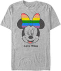 Disney Big & Tall Classic Mickey Love Wins Men's Tops Short Sleeve Tee Shirt, Athletic Heather, 4X-Large T-Shirt | Ae...