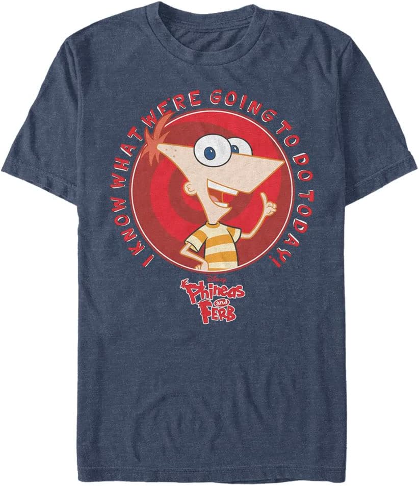 Disney Big & Tall Ferb Phineas Do Today Men's Tops Short Sleeve Tee Shirt T-Shirt | Premium Quality